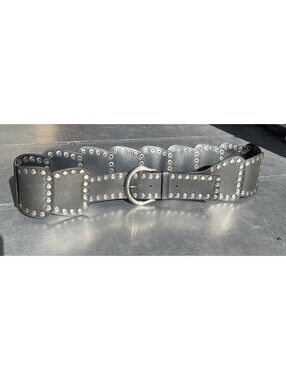 Vintage Y2K No Boundaries Thick Studded Faux Leather Belt Size L/XL